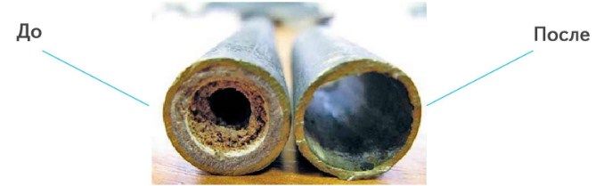 Механическая прочитка труб до и после